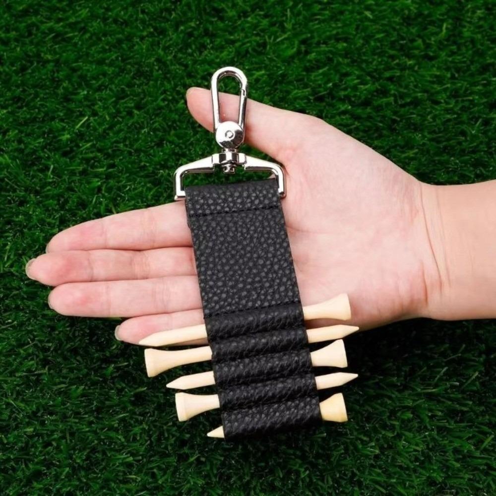 Anti-Loss Clip Golf Tee Holder PU Leather Outdoor Sports Gear Golf Tee Organizer Outdoor Sports