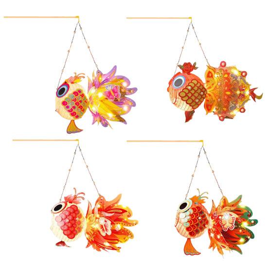 Китайский фонарь «Рыба на удачу» ручной работы из бумаги со светодиодной подсветкой своими руками