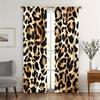 2pcs Animal Printed Curtains,Leopard Cow Printed Window Curtain,Rod Pocket Drapes for Bedroom LivingRoom,Cowhide Room Decor