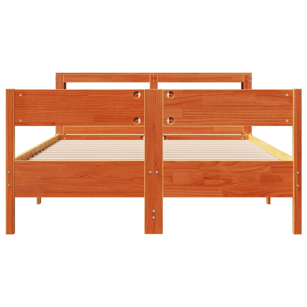 Solid Wood Bed without Mattress Wax Brown 120 x 200 cm Pine Wood