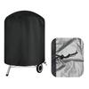 1 шт. Защита для гриля, Чехол для гриля для барбекю на открытом воздухе, Школьный, Круглый, Кемпинг, Ткань Оксфорд, Сверхпрочный, Черный, Кухня