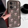 Bowknot Print TPU Soft Solid Color Case For Xiaomi 14T 13T Poco F6 Pro X6 X5 Redmi 13C Note 13 12 Pro 11 Shockproof Lens Protection Matte Phone Cover