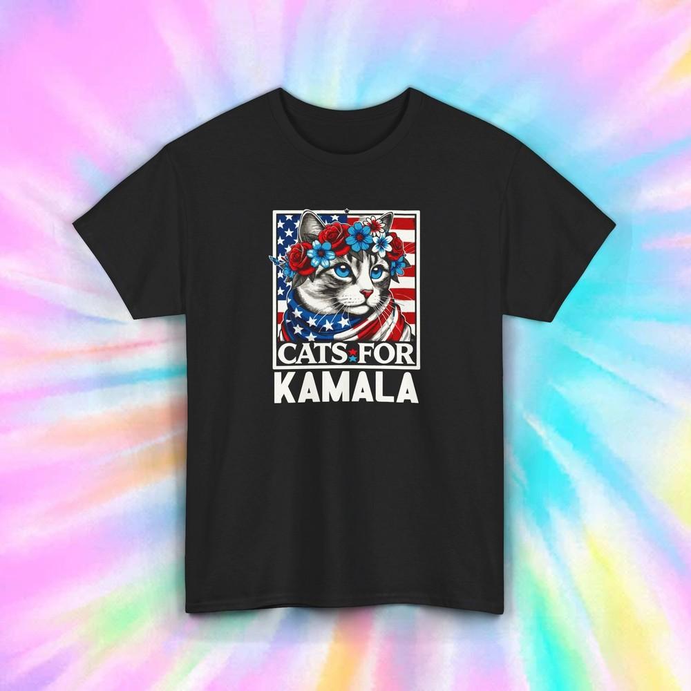 Cats for Kamala T-Shirt | Patriotic Cat Lover Political Tee | Kamala Support