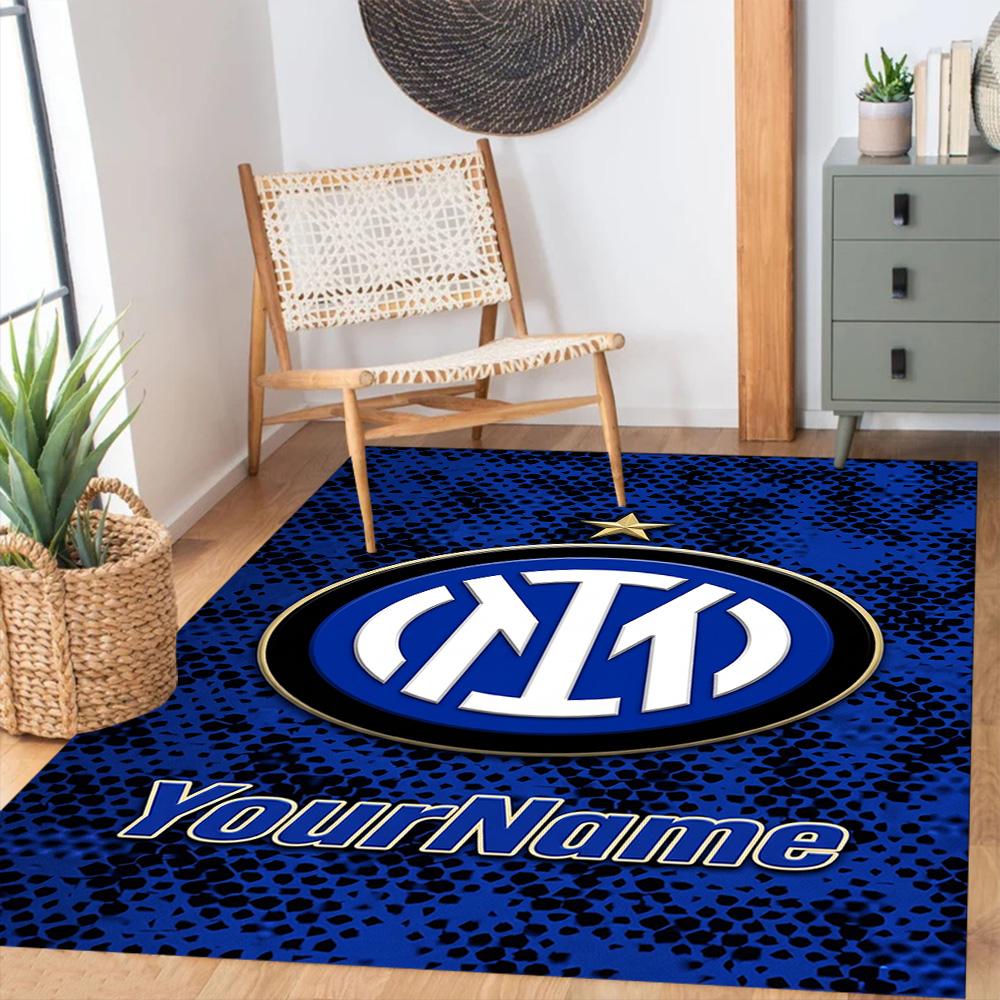 Inter Milan Customize Text Floor Mat Perfect for Living Rooms Dormitory Bedrooms Decorate room Antislip Carpet Office home decor Wedding Party Gift