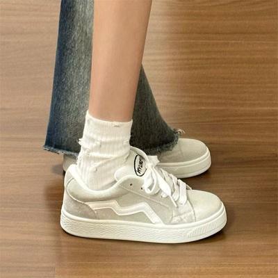 Размер 35-44 мужские и женские одинаковые ретро маленькие белые туфли на платформе 2025 весна новый стиль вайб универсальная повседневная обувь
