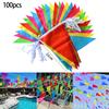 50M Colorful Handmade Fabric Bunting Triangle Flags Wedding Festival Outdoor Decor Pennant String Banner Buntings Versatile