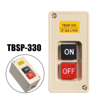 Переключатель TBSP-330, 3 фазы, 3,7 кВт, 30 А, блокировка включения/выключения, водонепроницаемая станция с кнопочным переключателем мощности для оборудования текстильного оборудования