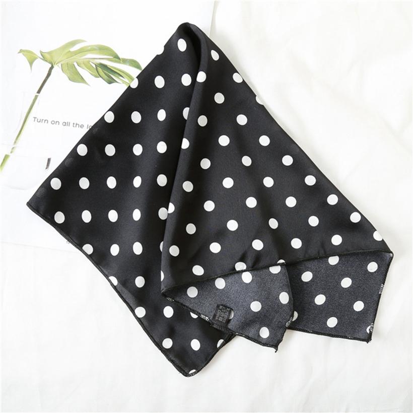 Women Satin Head Neck Scarves Handkerchief Multipurpose Polka Dot Printed Soft Hair Band