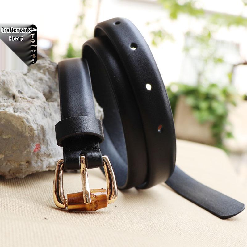 Женский винтажный ремень из натуральной кожи - Универсальная поясная цепочка для джинсов и повседневной одежды