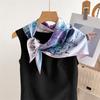Luxury Flower Design Scarf Women Satin Scarves Bandana Hijab Neckerchief Shawl Kerchief Hair Band Foulard Lady