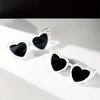 2PCS Heart Shaped Glasses With Faux Pearl Trendy Plastic Frame For Festivals Parties Vacations And Hiking