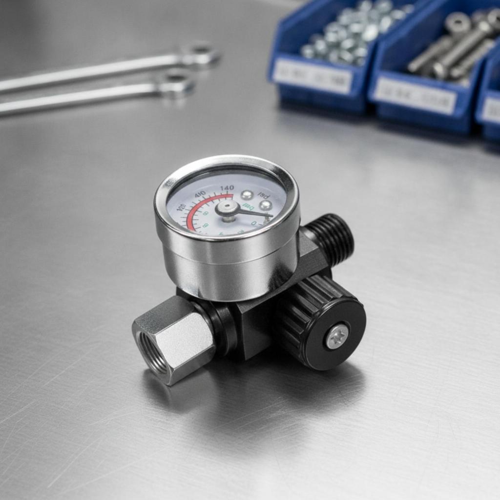 Gauge Inline NPT 1/4-Inch Pneumatic Pressure Regulator Slim