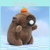 Adorable Cuddly Capybara Plush Toy Keychain With Bubble Blowing Fun In Pink Green And Light Brown
