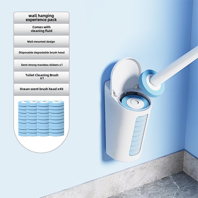 Одноразовая настенная щетка для чистки ванной комнаты со сменными головками