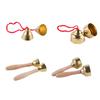 2 Pairs Hand Percussion Bells With Strings/Handles Music Learning Toy For Music Education And Rhythm Training Enduring
