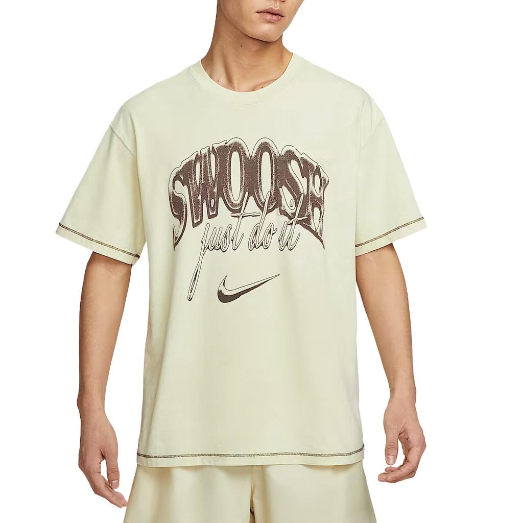 Nike Max90 T Shirts Men's Light Khaki Crew Neck Moderate HQ9261-229