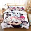 3D Anime Fairy Tail Bedding Set Bed Three-piece Set Duvet Cover Single Double Bed Queen Size Duvet Cover Set Adult Boys Bedroom