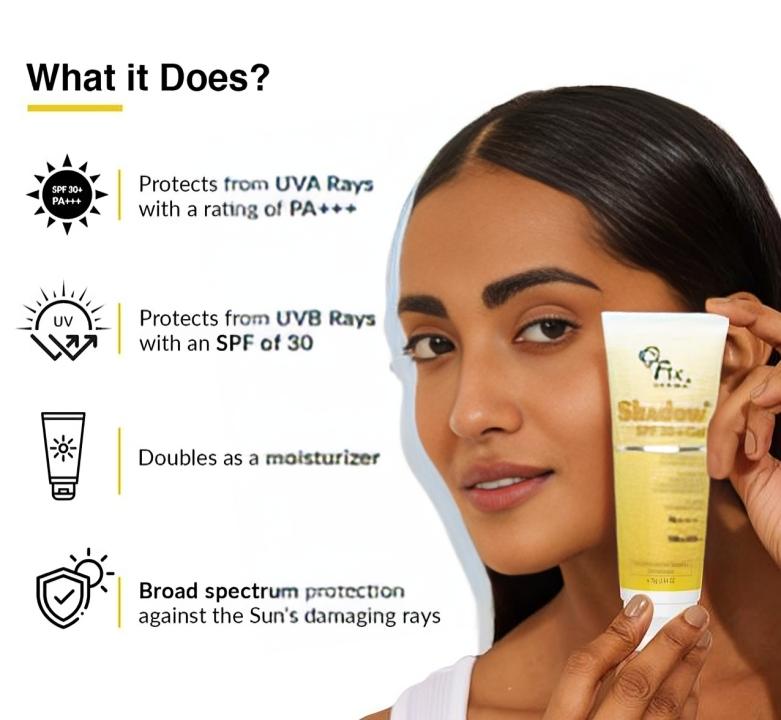 Fixderma Shadow Солнцезащитный гель SPF 30+ Для всех типов кожи, Защита PA+++, UVA UVB 75г