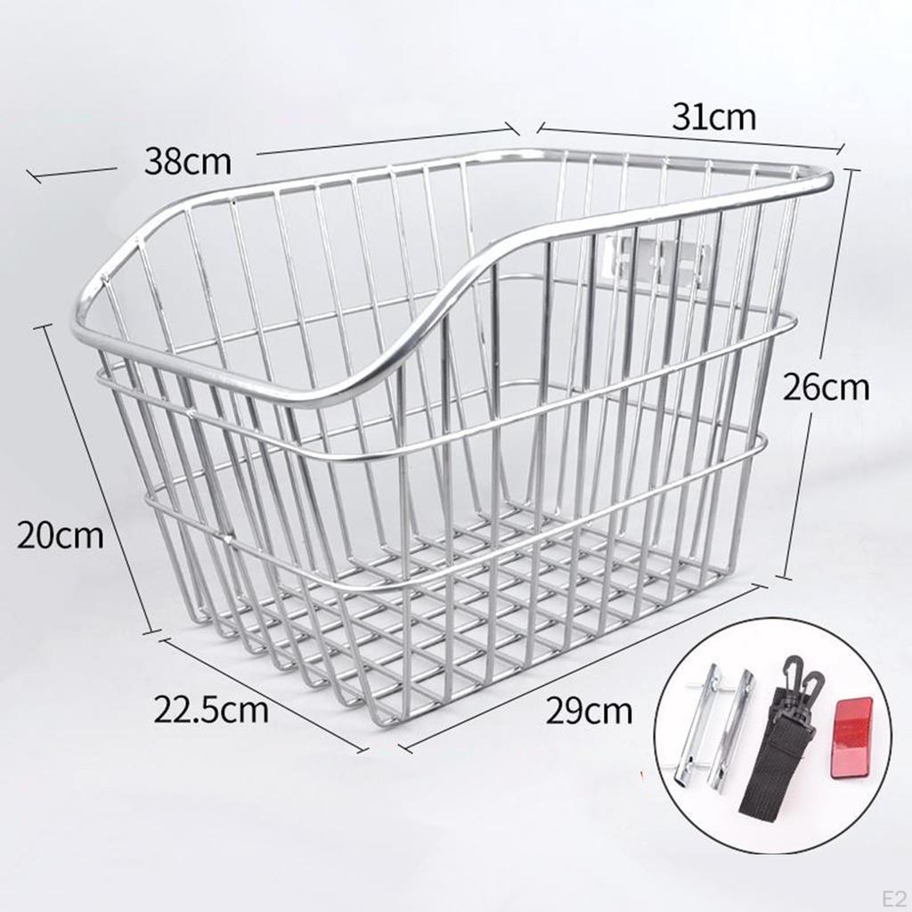 Задняя корзина для велосипеда, багажник для велосипеда с ремнем, легкая, портативная, из железной проволоки, для велоспорта
