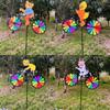 3D Cartoon Animal Bicycle Pinwheel - Outdoor Garden Decoration