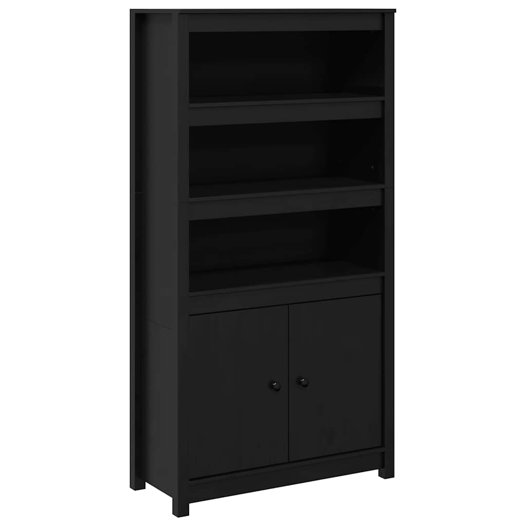 Vidaxl Szafka, Czarna, 80X35X154 Cm, Lite Drewno Sosnowe