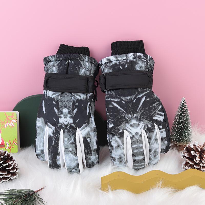 Мужские и женские водонепроницаемые нескользящие теплые перчатки для велоспорта и лыж, утолщенные бархатом и хлопком для защиты от зимнего холода