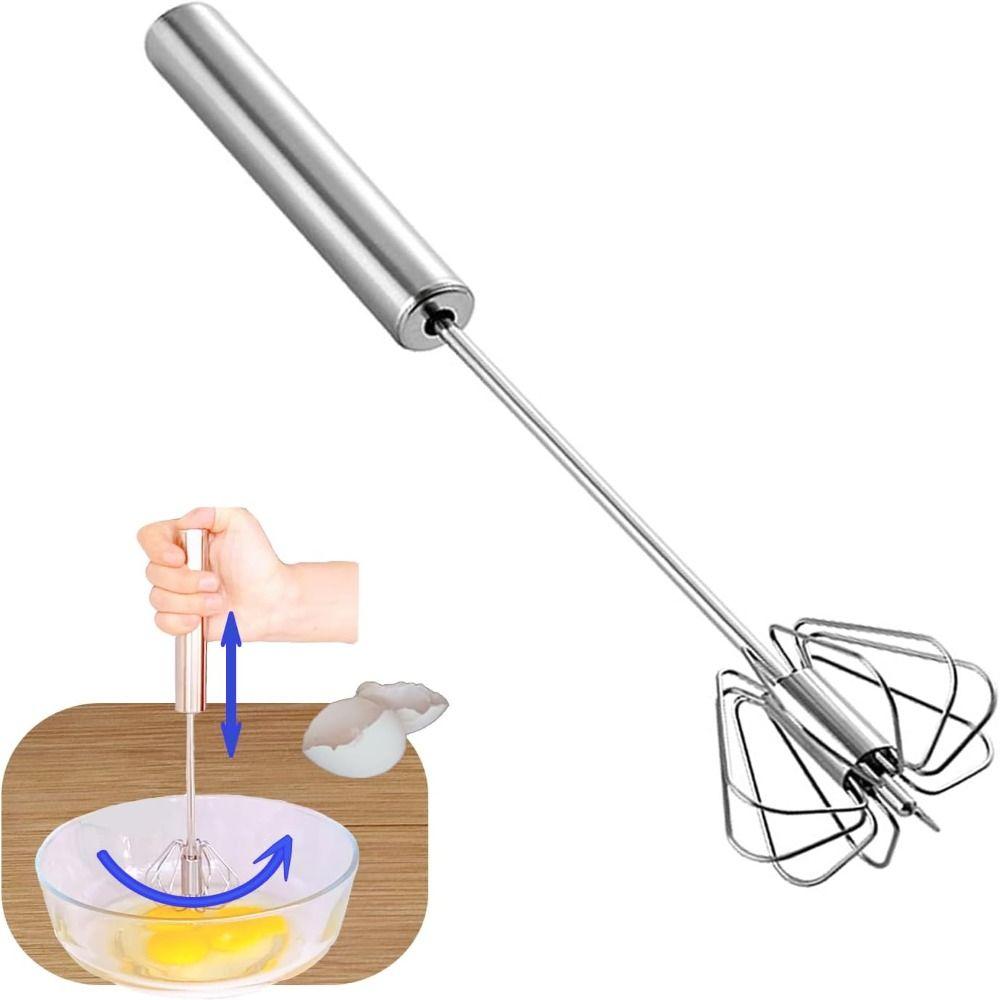 Upgraded Egg Whisk Hand Push Semi Automatic Whisk Durable Rotary Whisk Blender  Baking