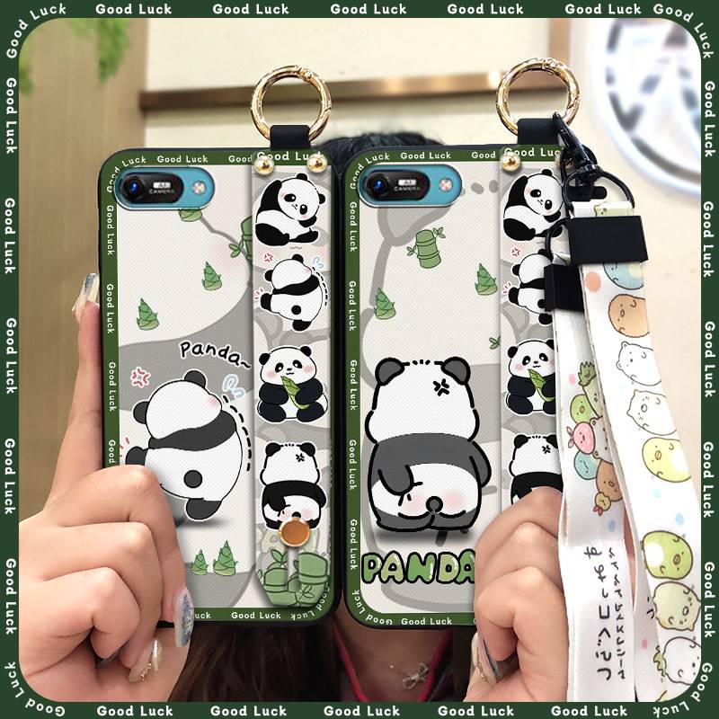 Panda Anti-knock Phone Case For Itel A25/A35/A25 Pro Waterproof Shockproof Back Cover Wristband Wrist Strap Soft case