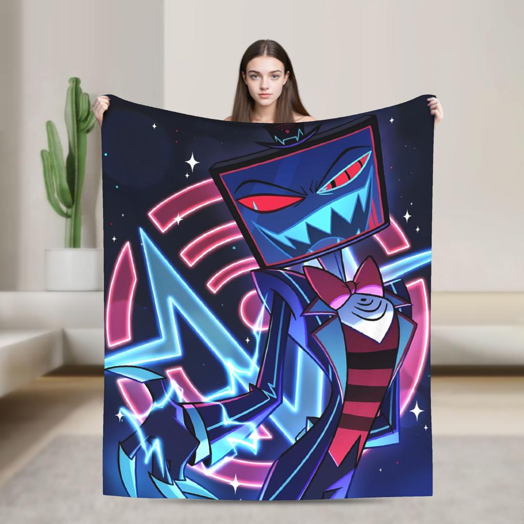 Vox Alastor Hazbin Hotels Blanket Super Soft Graphic Plush Throw Blanket For Girls Boys Living Room Flannel Bedspread Bed Cover
