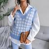 Sweater Vest Women V Neck Knitted Vest Streetwear Autumn Winter Vintage Clothing Casual Loose Sleeveless Sweater