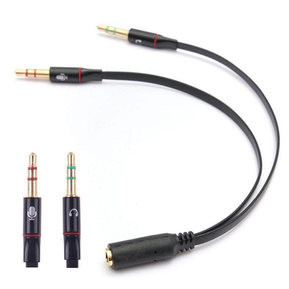 Professional Universal Earphone Microphone Splitter Audio Cable Headphone Earphone Adapter Cord