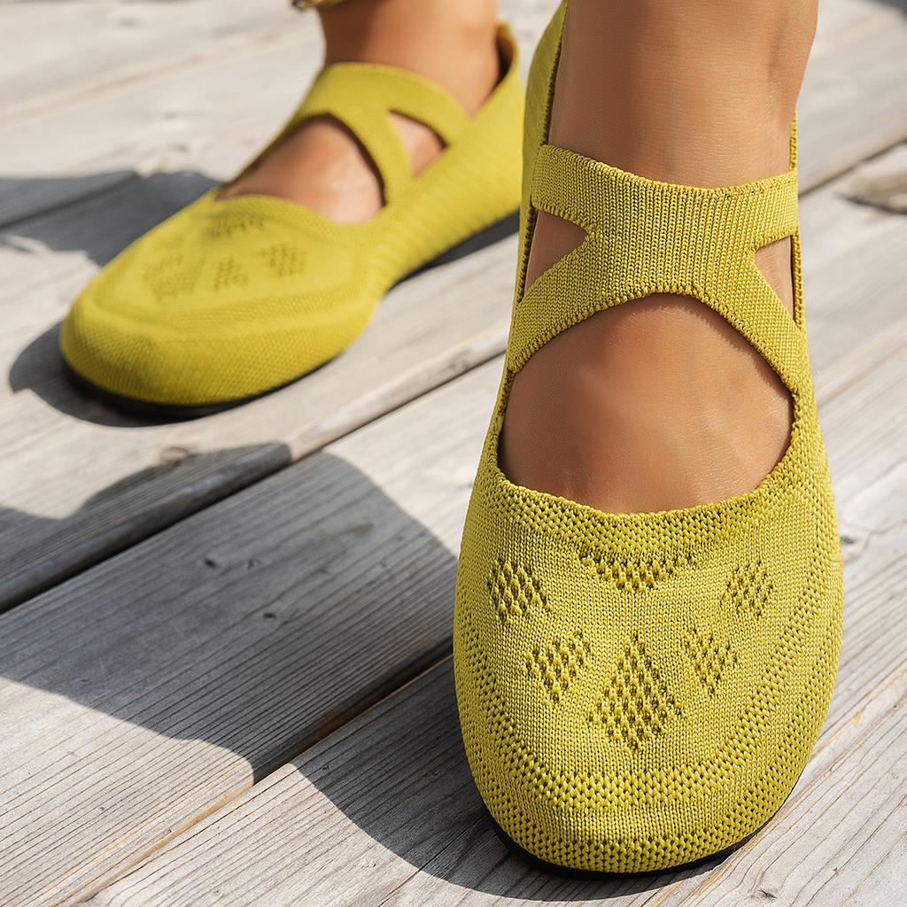 Ballet-style Flat Casual Walking Shoes Spring/autumn New Round-toe Knitted Casual Comfortable Flat Shoes for Women