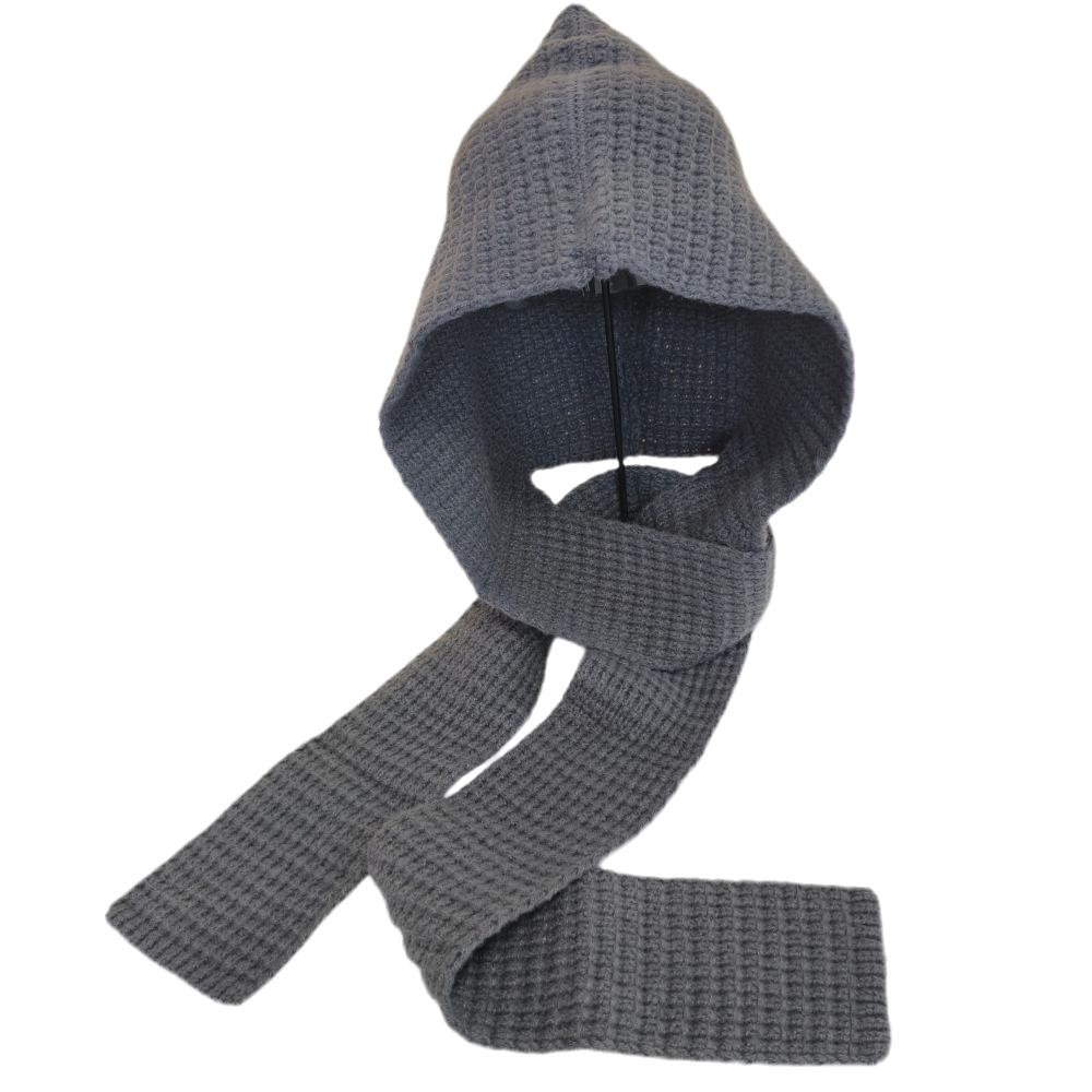 Long Knitted Beanies Cap Soft Balaclava Caps Korean Autumn Winter Hooded Scarf Unisex