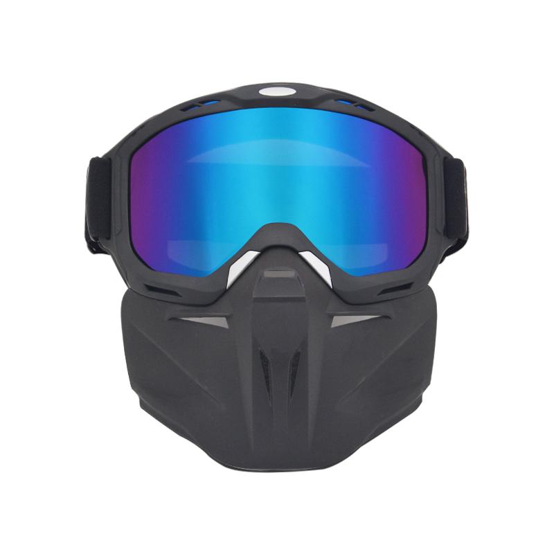 Clear Anlorr Motorcycle Goggles Mask Vintage Retro Skull Vampire Mask Half Helmet Riding Goggles Protective Mask