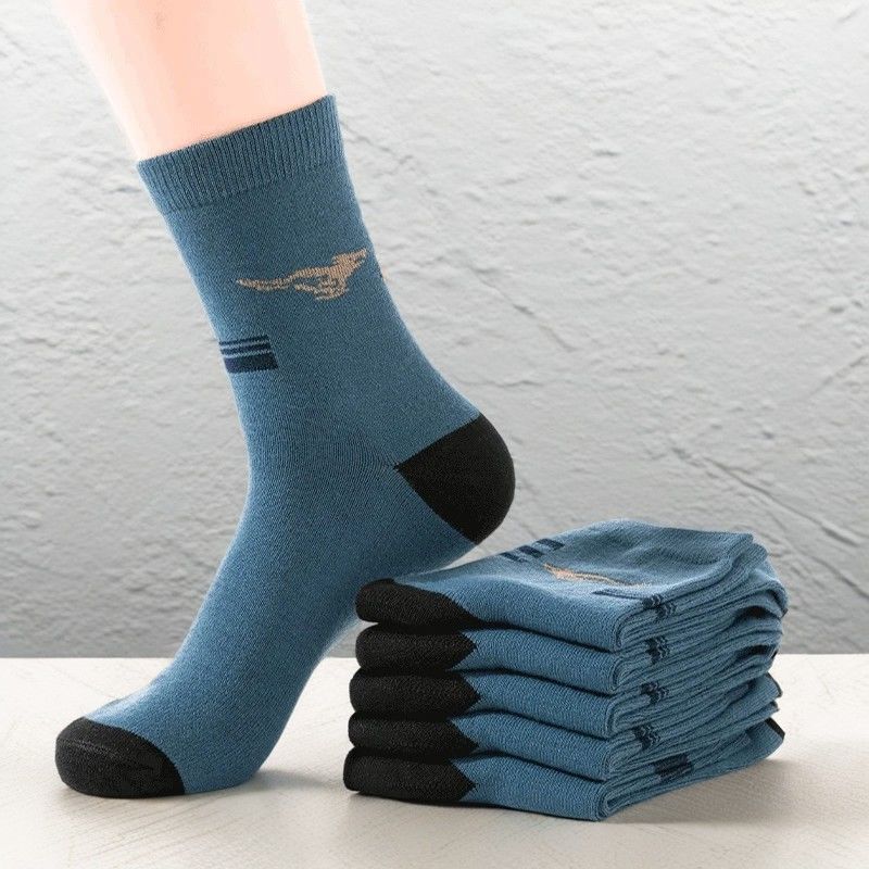 1/5/10 пар мужских носков, дышащие хлопковые спортивные носки, дышащие дезодорирующие деловые носки, большие размеры 39-44