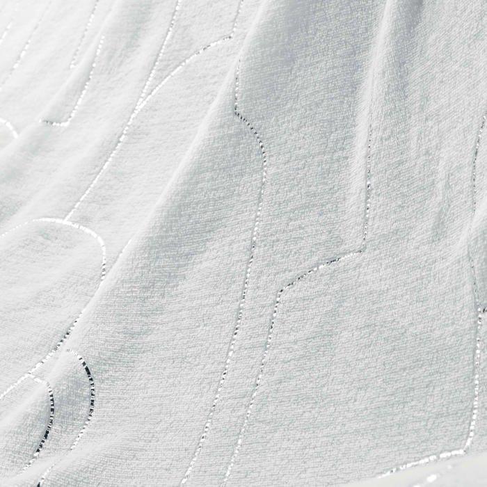 Plaid - Domeas - Imprimé métallisé - 125 x 150 cm - Blanc argent