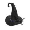 Halloween Witch Hat With Wide Black Flower Feather Velvet Halloween Costume Accessories For Women