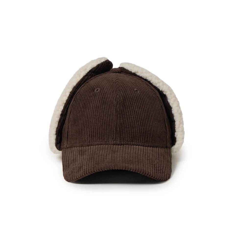 New Era Кепка 9FORTY с ушками собаки 15137034 NER37C6272 Темно-коричневая 9FORTY с ушками собаки Вельветовая 8W Вельветовая Однотонная Шапка Бесплатно Мужская Женская