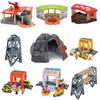 Car Wash Rail Car Set Train Scene Children Fire Station Police Station Simulation Toy Station Bridge Wooden Train Tracks Toys