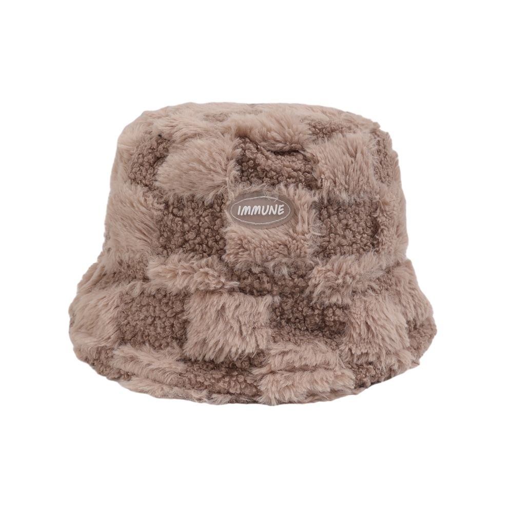 Утепленная берберская флисовая шляпа рыбака, плюшевая овечья шляпа в клетку, повседневная шляпа для девочек