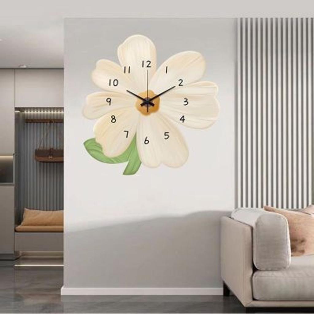 Creative Flower Decors Wall Clock With Built In Light Perfect For Bedrooms Living Room Battery Operated Wall Clock