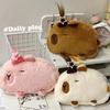 Kawaii Cartoon Creative Pencil Bag Student Capybara Plush Stationery Storage Bag Large Capacity Learning Stationery Supplies