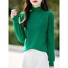 Пуловер с высоким воротом и тонкой рубашкой, женский осенне-зимний свитер, топы, трикотаж