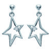 [G1219] - Silver Earrings 'Starry Night' Silver White (rhodium-plated) - 13x20 Mm