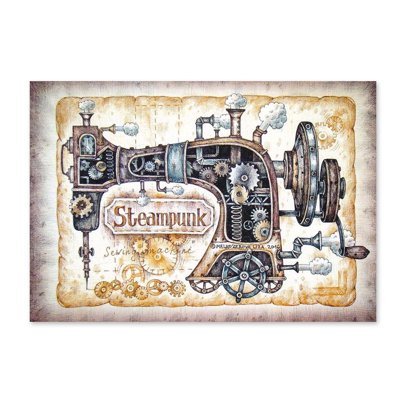 Винтажный граммофон, швейная машинка, холст, картины, классические постеры и принты, настенные картины для гостиной, украшения дома