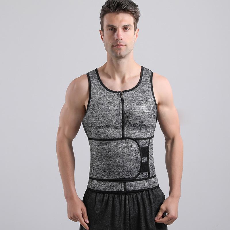Men's Neoprene Sauna Zipper Waist Trainer Vest and Body Shaper Trimmer