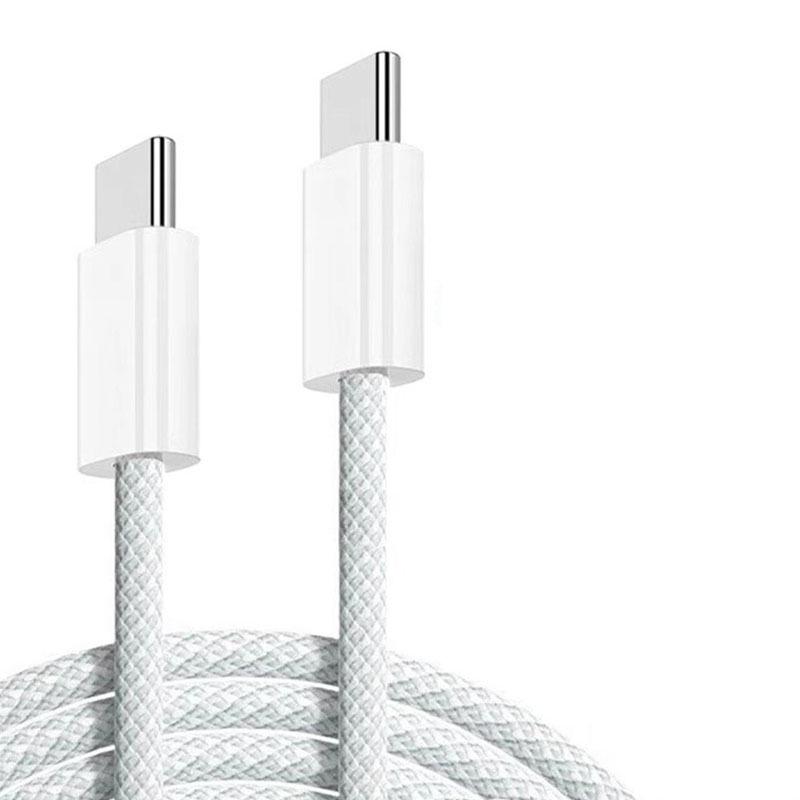 Плетеный кабель Type-C Dual PD для быстрой зарядки ноутбуков Apple 15 и Huawei
