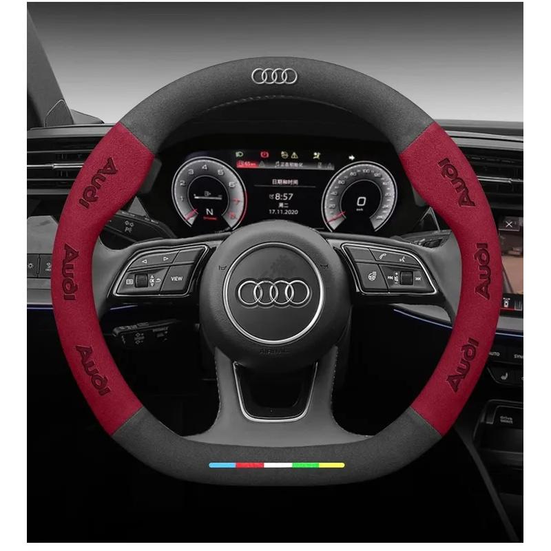 Для Audi RS3 Накладка на руль автомобиля Для Audi ABT A1 A2 A3 A4 A5 A6 A7 A8 Q2 Q3 Q4 Q5 Q7 Q8 TT RS3 RS4 RS5 RS6 RS7 S3 S4 S5 S6 S7 S8 S line