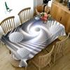 Geometry Pattern Tablecloth Fashion Landscape Pattern Waterproof Thicken Rectangular And Round Table Cloth For Wedding