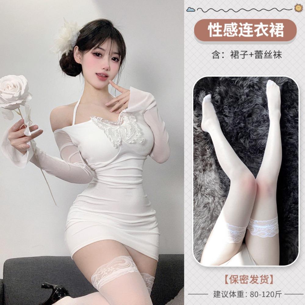 Нижнее белье Domila Sexy Spice Girls Pure Sex, трехмерная бабочка, односложный вырез, длинный рукав, короткая юбка, тонкая F671